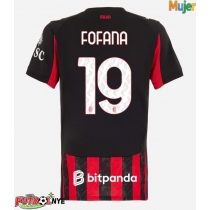 Camiseta AC Milan Youssouf Fofana #19 Primera Equipación para mujer 2025-26 manga corta